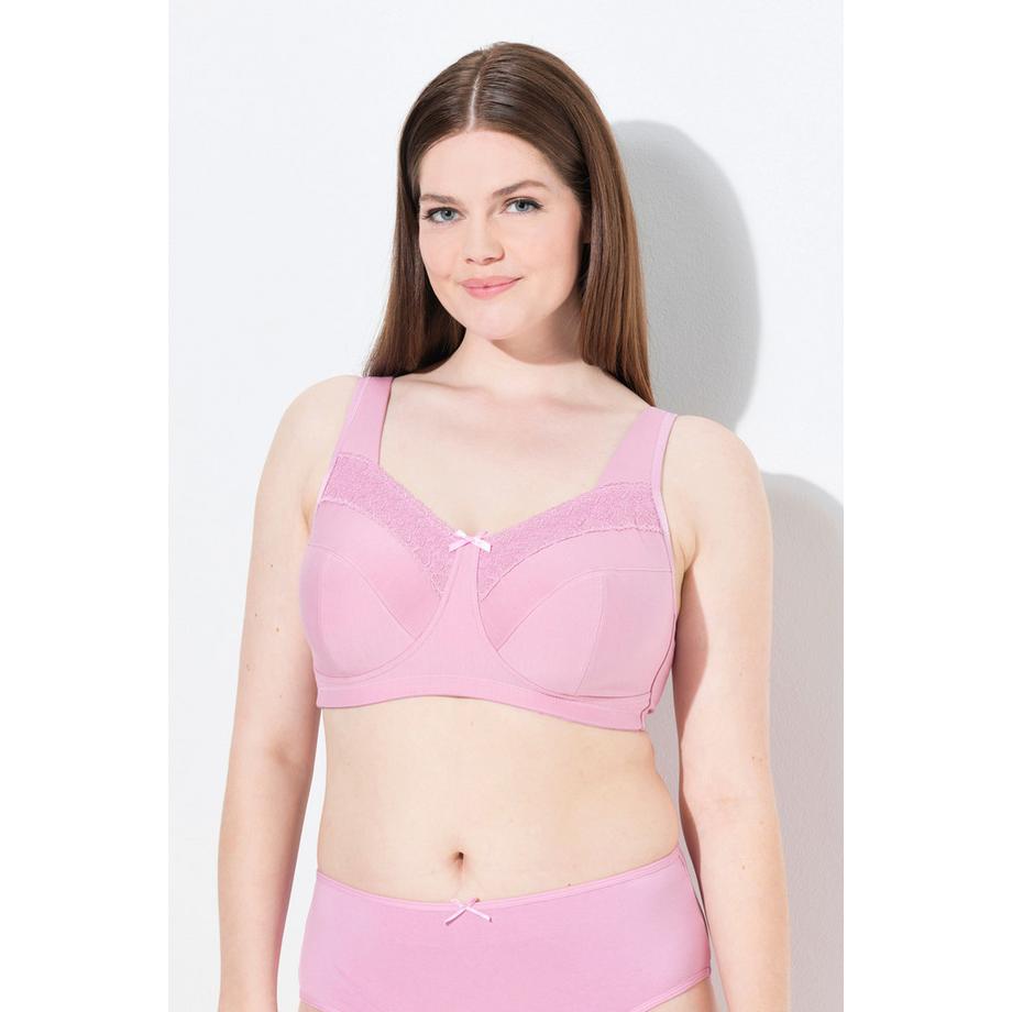 Ulla Popken Soutien-gorge de maintien sans armatures dentelle motif cœurs  