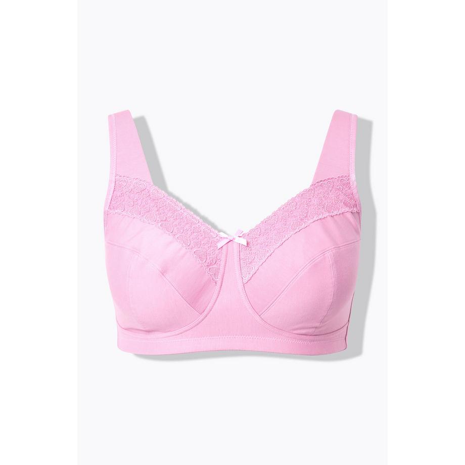 Ulla Popken Soutien-gorge de maintien sans armatures dentelle motif cœurs  
