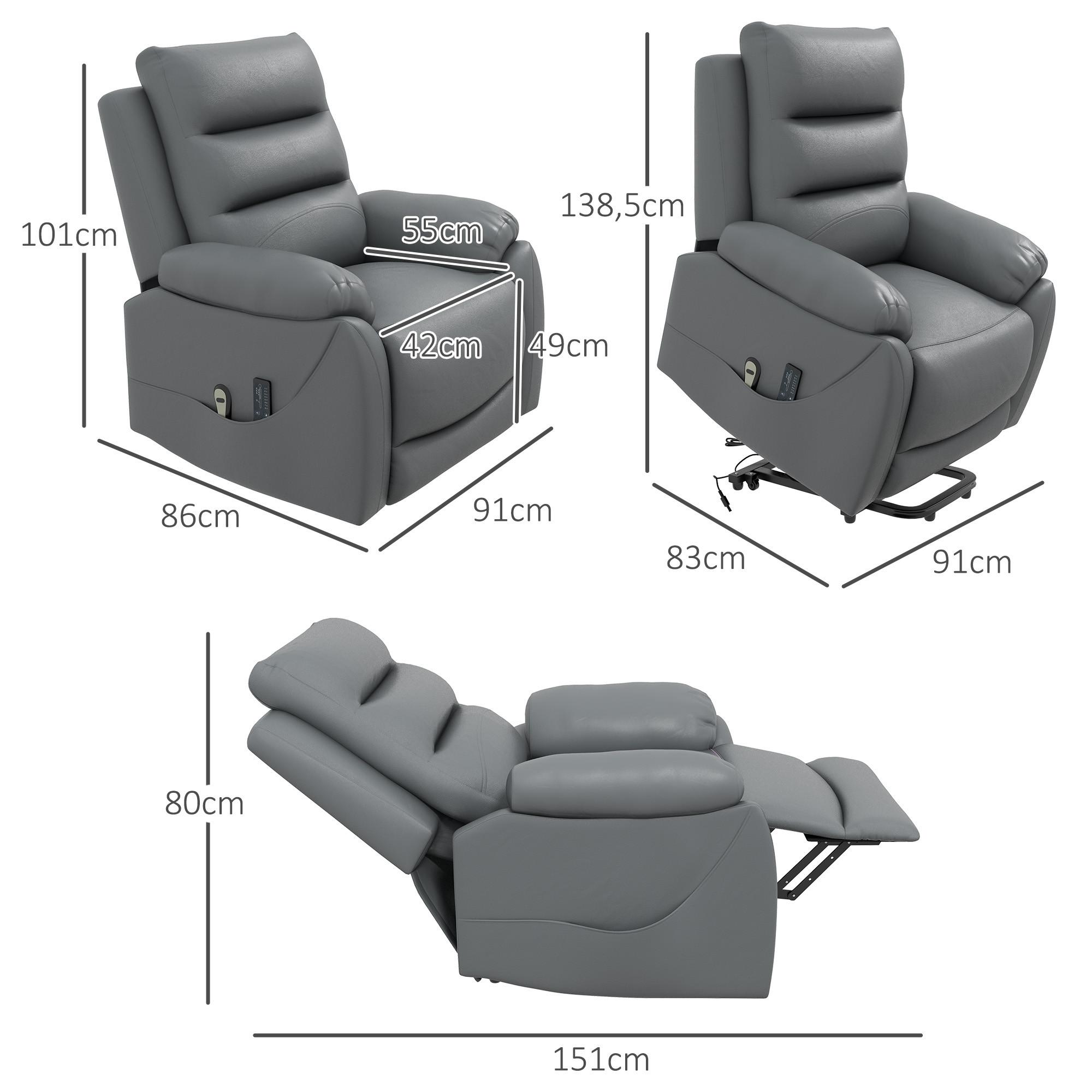 HOMCOM  Fauteuil avec aide à se lever 