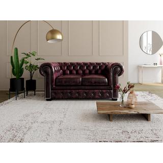 LINEA SOFA Chesterfield Ledersofa 2Sitzer Büffelleder braun BRENTON  