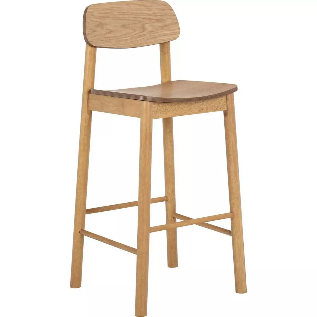 Barlow Oak Bar Stool Set of 2, none