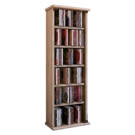 VCM CD Regal Holz | platzsparender CD Schrank mit ESG-Sicherheitsglastüren für 150 CDs oder 65 DVDs oder 36-Videos | Maße: H. 92 x B. 31 x T. 18 cm |  