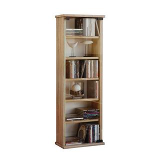 VCM CD Regal Holz | platzsparender CD Schrank mit ESG-Sicherheitsglastüren für 150 CDs oder 65 DVDs oder 36-Videos | Maße: H. 92 x B. 31 x T. 18 cm |  