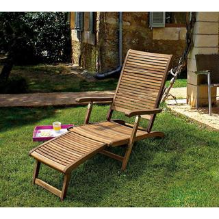 mutoni Chaise longue de jardin steamer chaise de jardin Noemi bois  