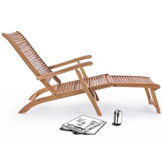 mutoni Chaise longue de jardin steamer chaise de jardin Noemi bois  