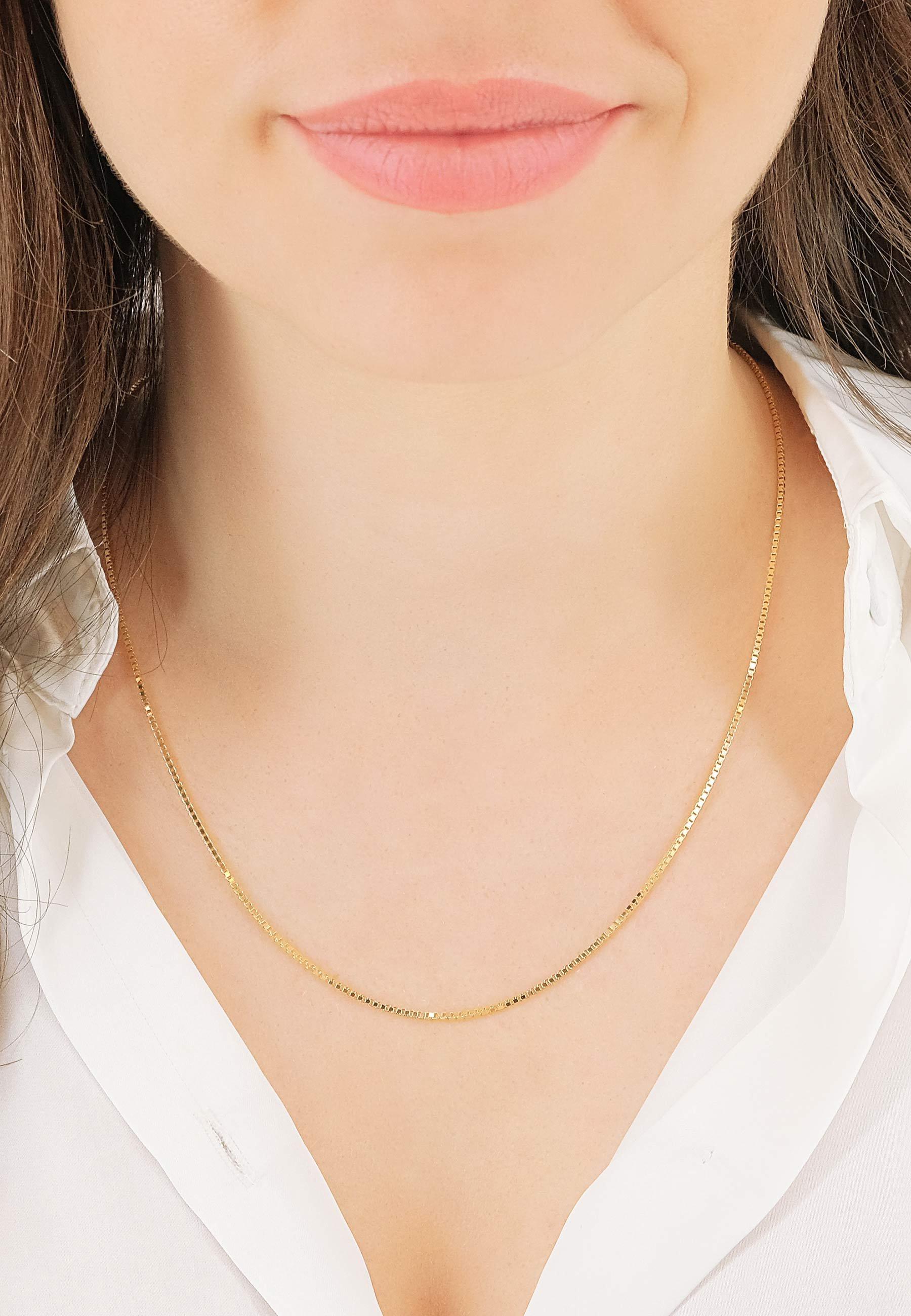 MUAU Schmuck  Collier Venezianer Gelbgold 585, 1.1mm, 36cm 