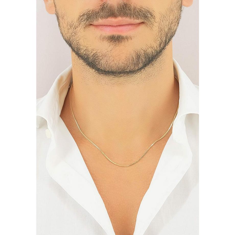 MUAU Schmuck  Collier Venezianer Gelbgold 585, 1.1mm, 36cm 