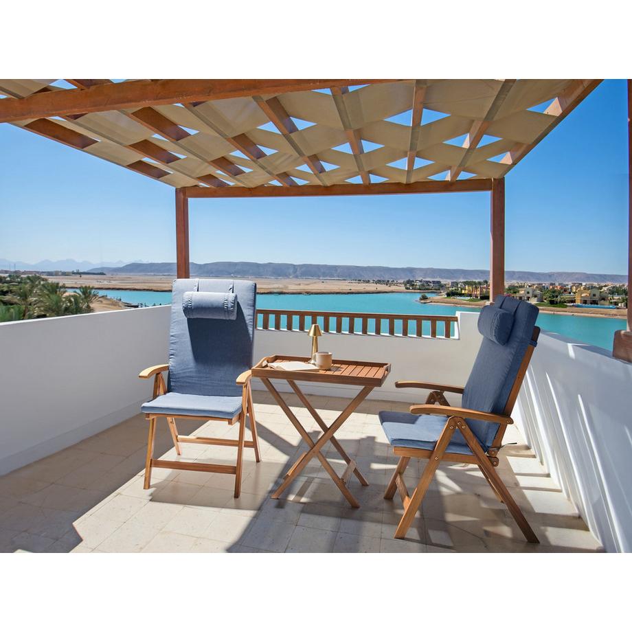 Beliani Set di 2 sedie da giardino con cuscini en Legno d'acacia Mediterraneo JAVA PREMIUM  