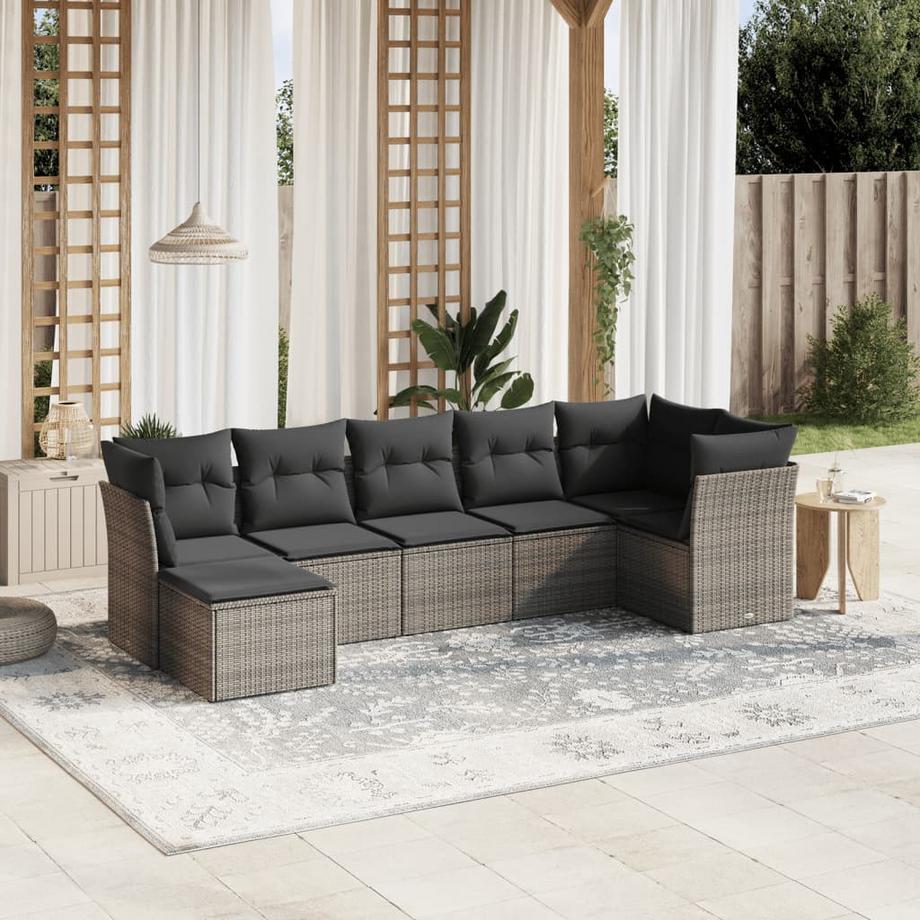 VidaXL Ensemble de canapés de jardin rotin synthétique  