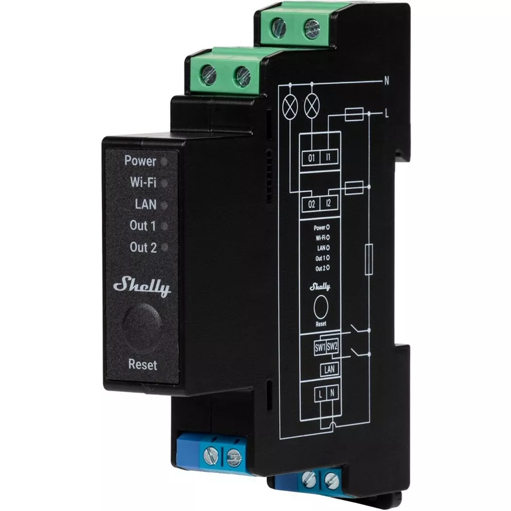 Shelly - WLAN-Schaltaktor  Pro 2PM mit Leistungsmessung