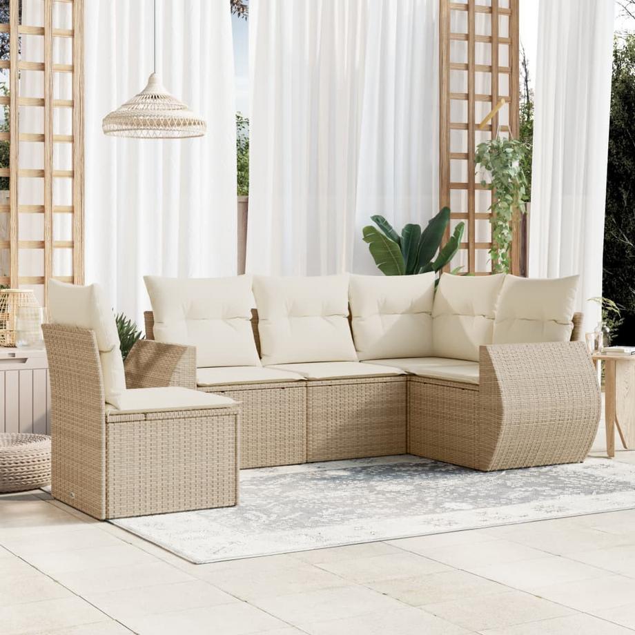 VidaXL set divano da giardino Polirattan  