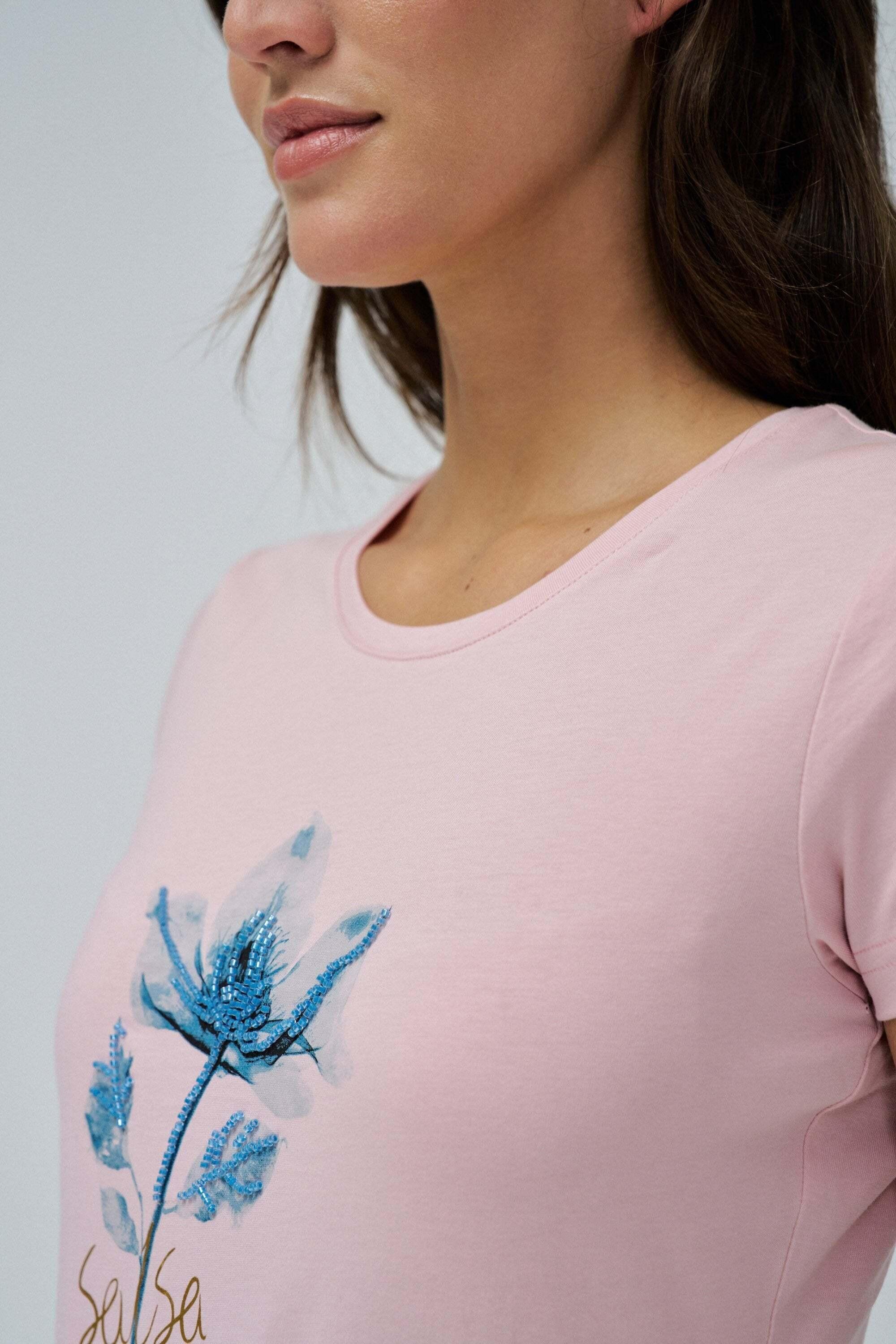 Salsa Graphic Flower Print T-Shirt  