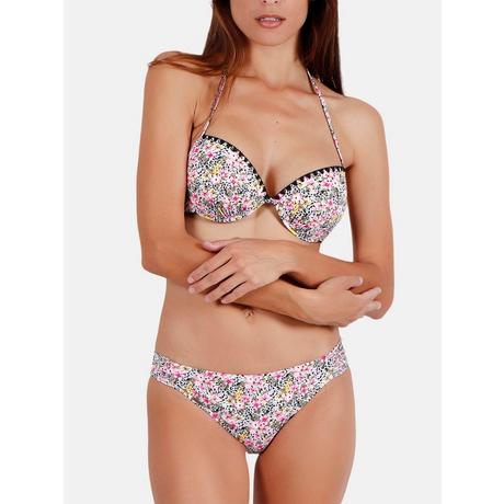 Admas  Ensemble 2 pièces bikini push-up dos nu Skin Pink FLowers 