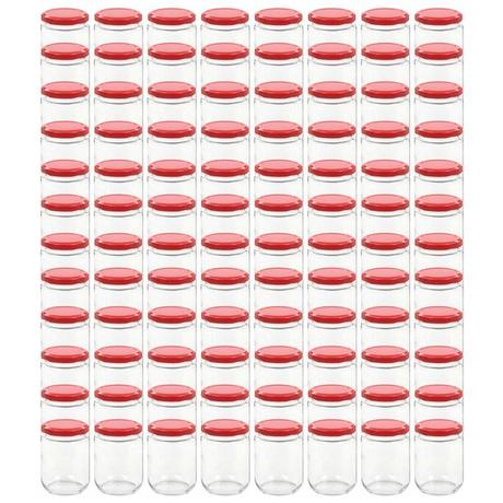 VidaXL Pots à confiture couvercles 96 pcs verre verre  