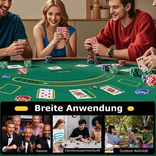 B2X  Set da poker con 400 chip laser, 2 carte da gioco, 5 dadi e custodia da poker in alluminio con pulsante del mazziere 