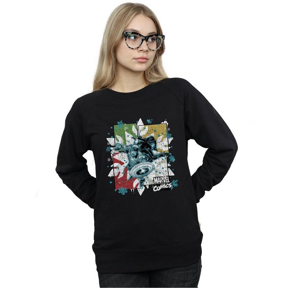 MARVEL Comics Captain America Black Widow Bedrucktes Sweatshirt  
