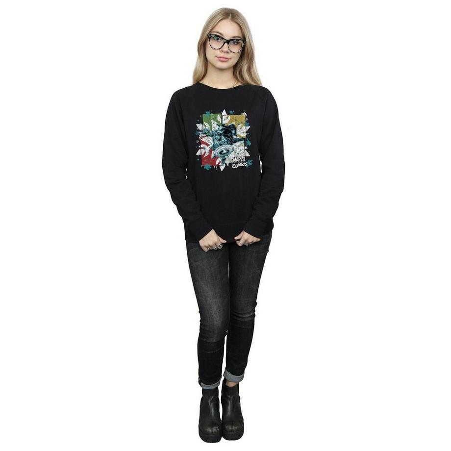 MARVEL Comics Captain America Black Widow Bedrucktes Sweatshirt  