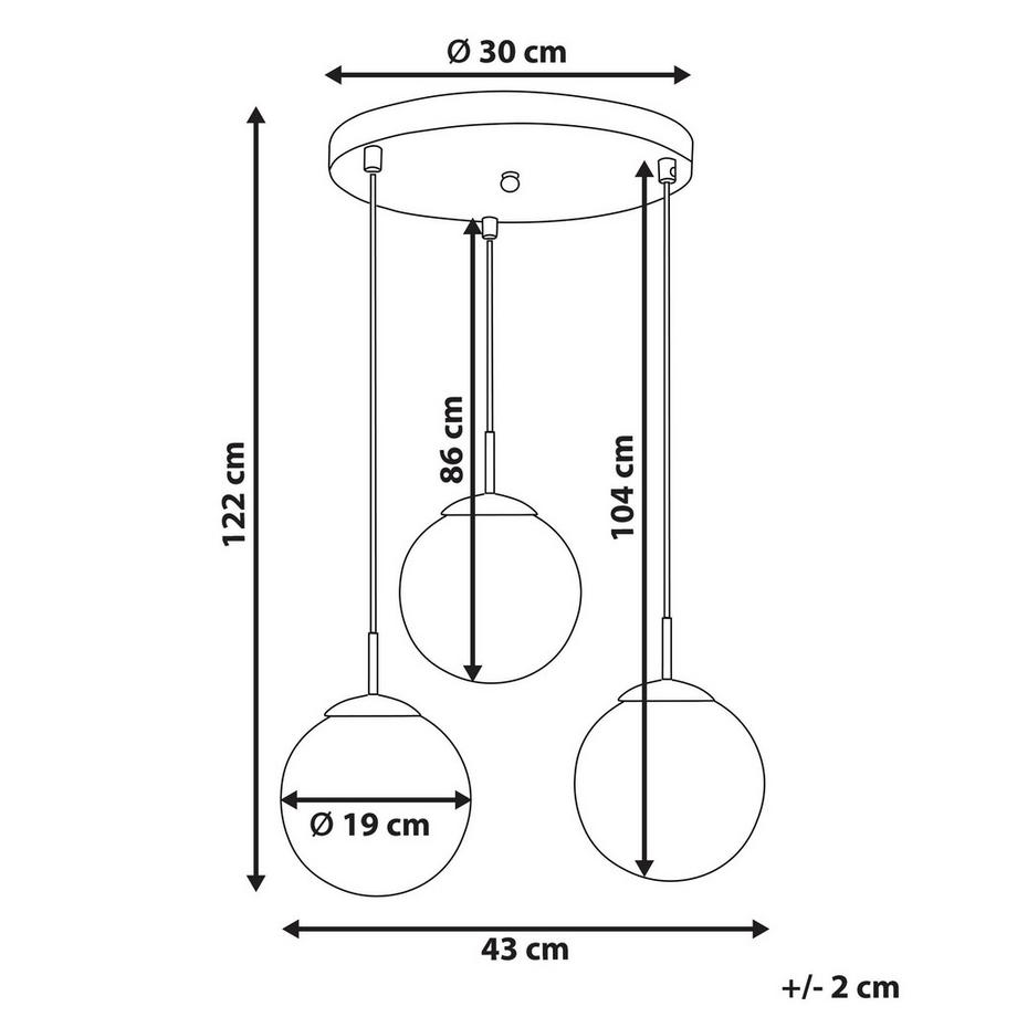 Beliani Lampe suspension en Métal  KANGAROO  
