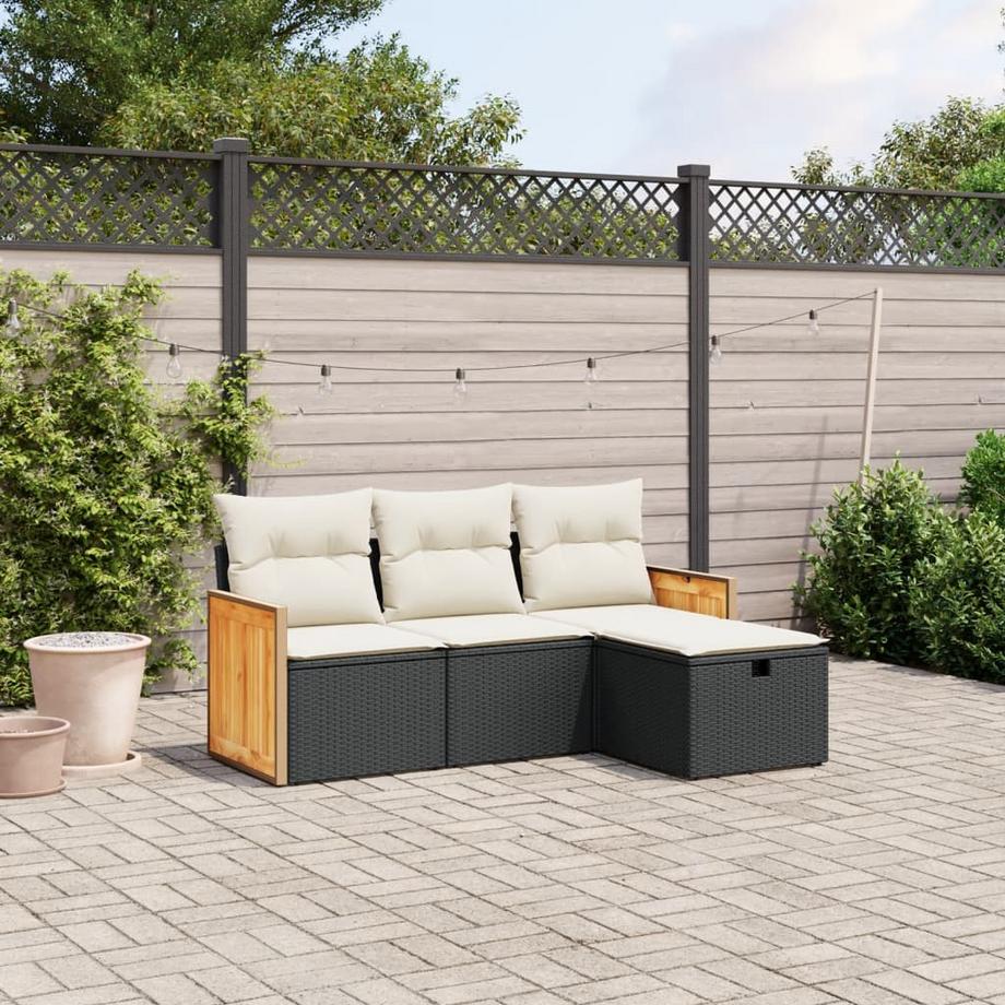 VidaXL Ensemble de canapés de jardin rotin synthétique  