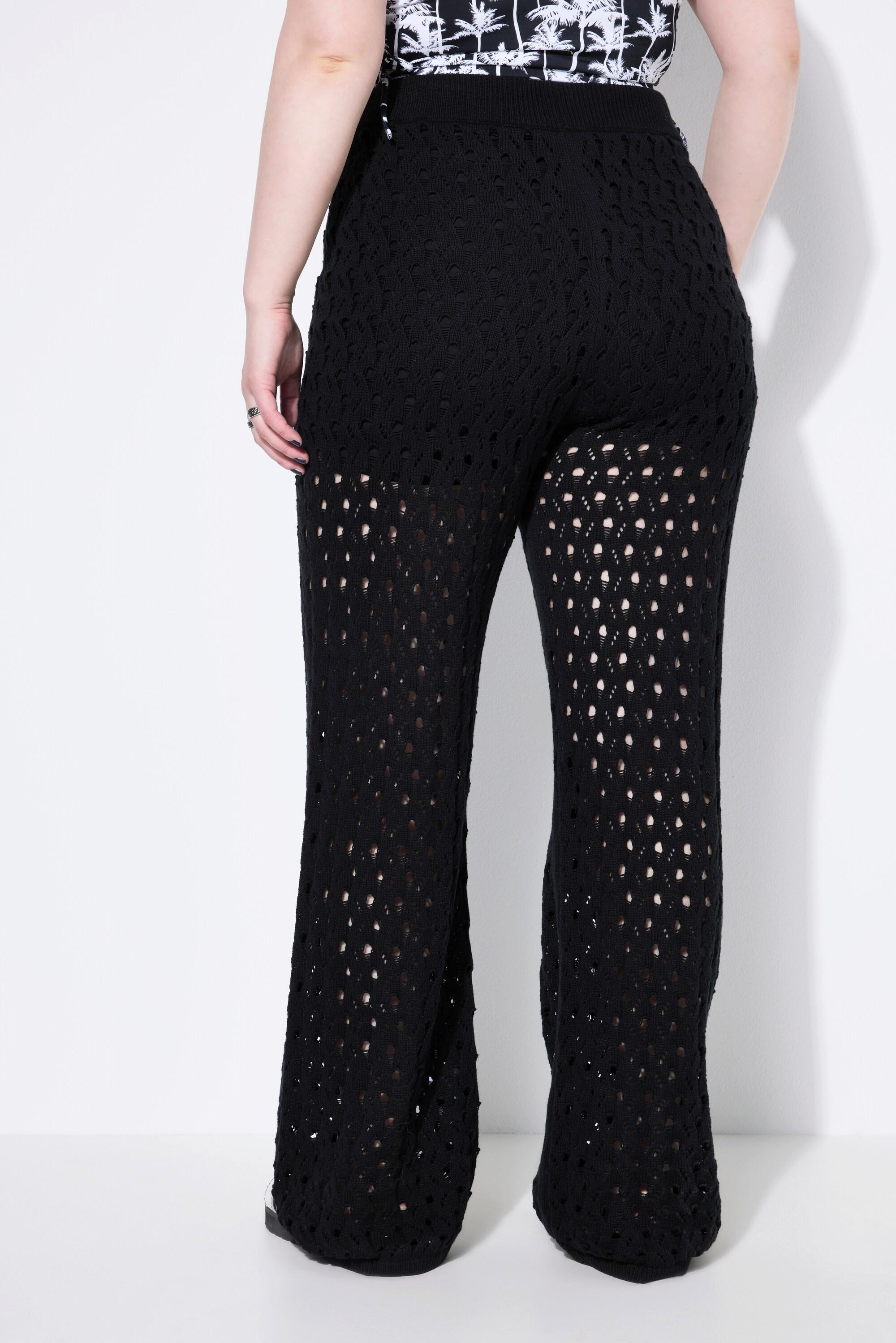 Studio Untold Pantalon Jambe Droite Maille Ajourée  