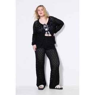 Studio Untold Pantalon Jambe Droite Maille Ajourée  