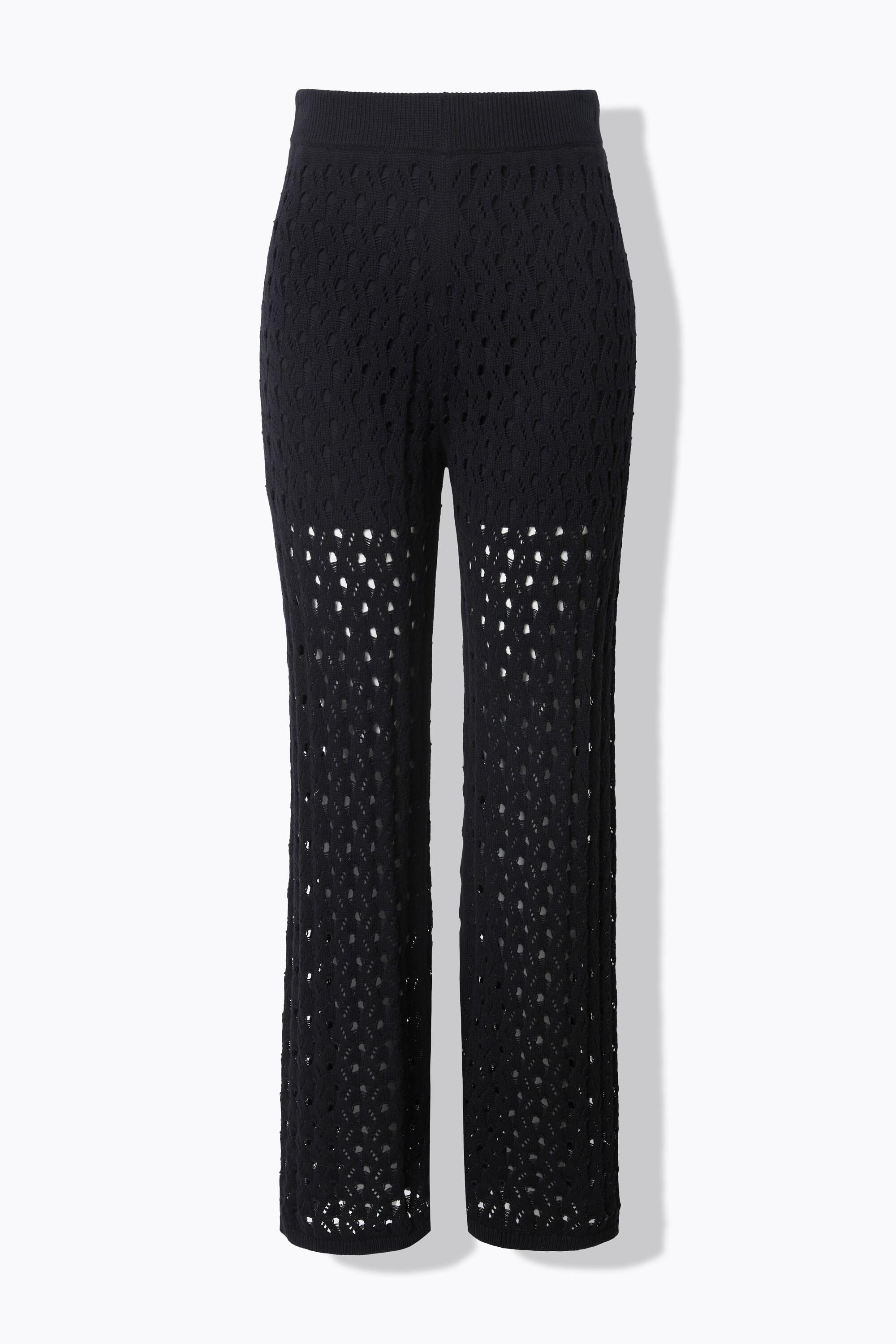 Studio Untold Pantalon Jambe Droite Maille Ajourée  