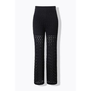 Studio Untold Pantalon Jambe Droite Maille Ajourée  