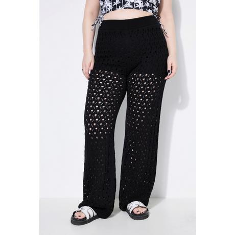 Studio Untold Pantalon Jambe Droite Maille Ajourée  
