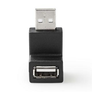 Nedis  Adattatore USB-A | USB 2.0 | USB-A maschio | USB-A femmina | 480 Mbps | Rotondo | Nichelato | PVC | Nero | Scatola 