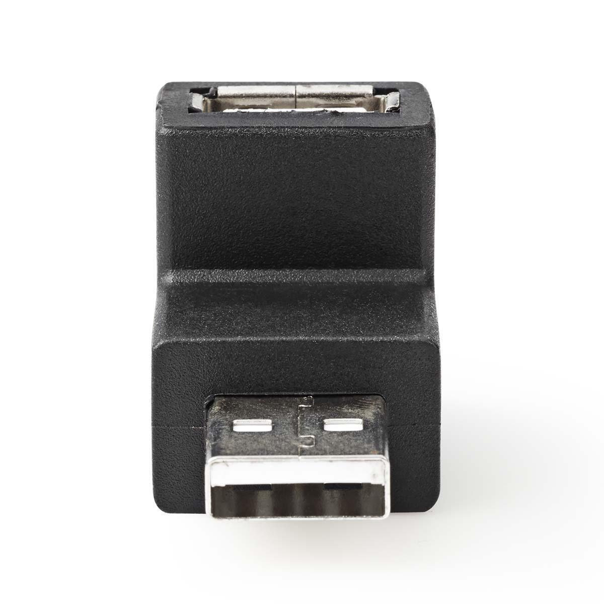 Nedis  USB-A Adapter | USB 2.0 | USB-A Stecker | USB-A Buchse | 480 Mbps | Rund | Vernickelt | PVC | Schwarz | Box 
