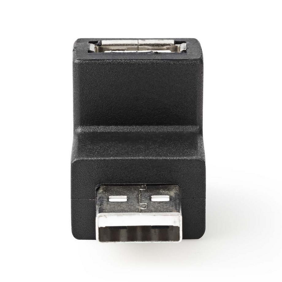 Nedis  USB-A Adapter | USB 2.0 | USB-A Stecker | USB-A Buchse | 480 Mbps | Rund | Vernickelt | PVC | Schwarz | Box 