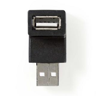 Nedis  USB-A Adapter | USB 2.0 | USB-A Stecker | USB-A Buchse | 480 Mbps | Rund | Vernickelt | PVC | Schwarz | Box 