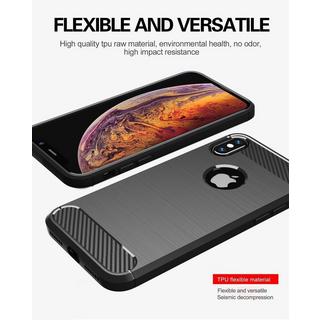 Cadorabo  Housse compatible avec Apple iPhone XS MAX - Coque de protection en silicone TPU flexible, aspect inox et fibre de carbone 