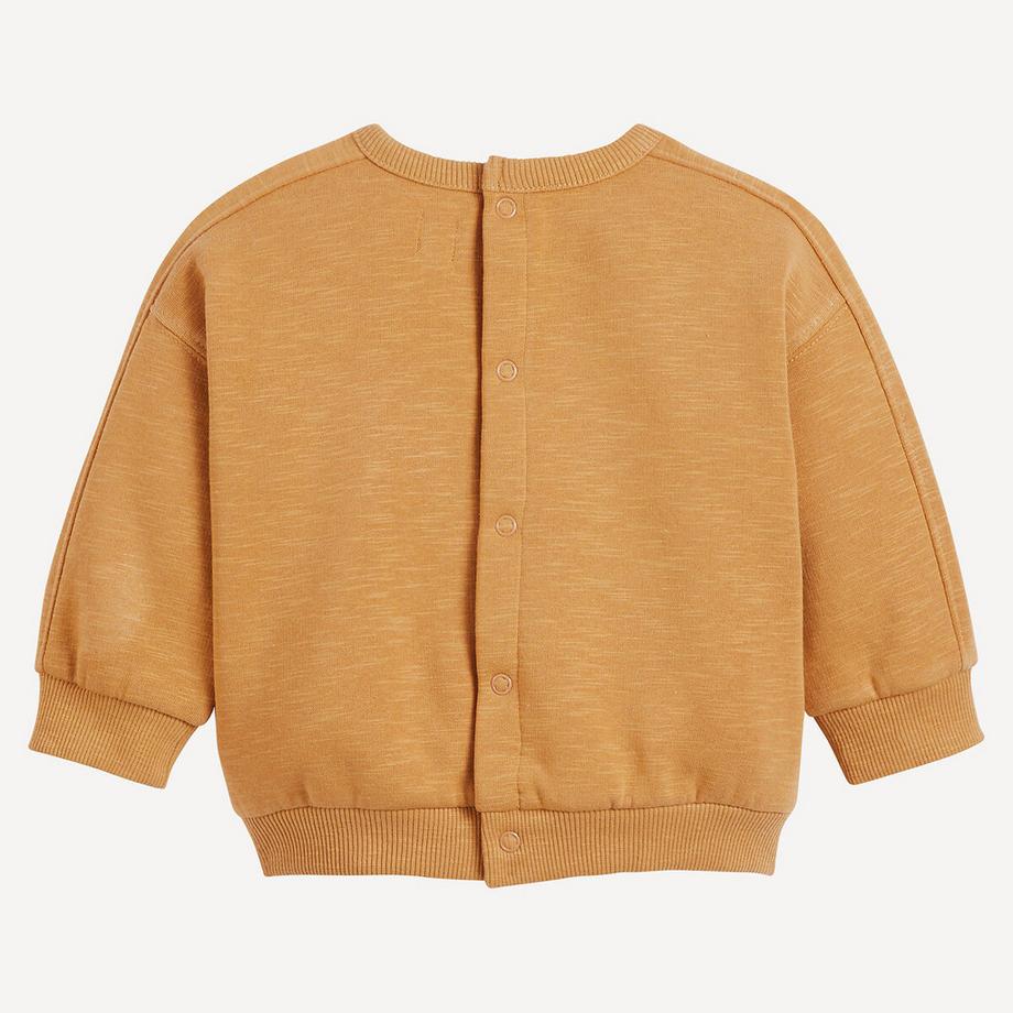 La Redoute Collections  Sweatshirt mit Rundhalsausschnitt und Druckknopfleiste 