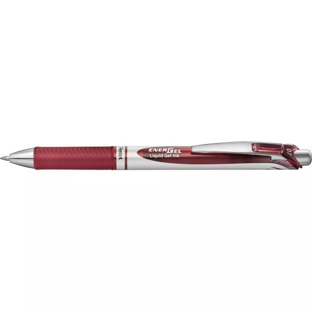 Pentel Energel XM Rollerball Pen 0.7mm Retractable, Burgundy