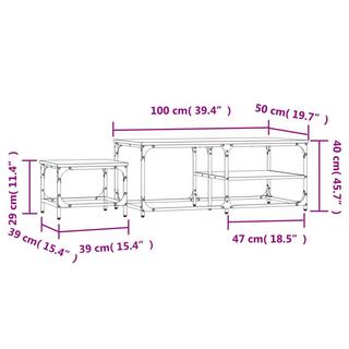 VidaXL Table basse gigogne bois d'ingénierie  