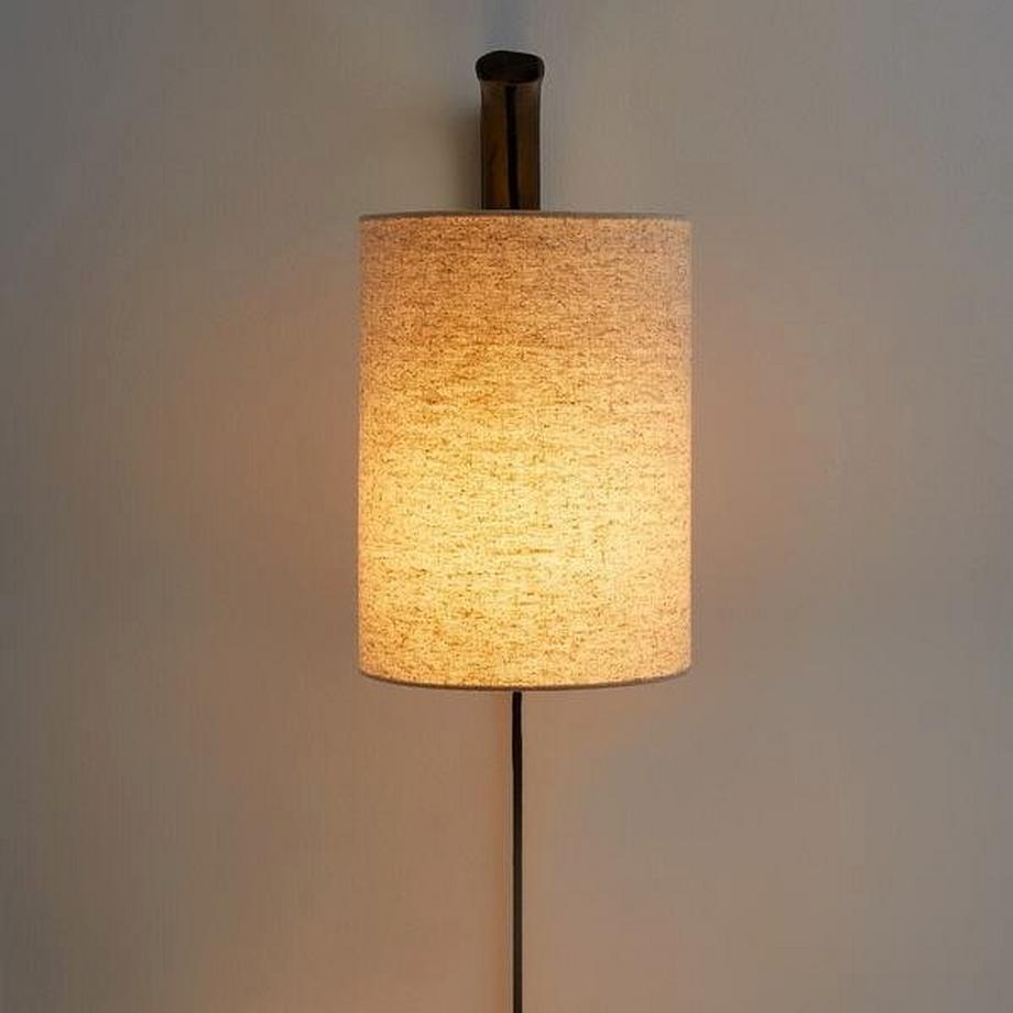 AM.PM Wandleuchte Jakomé mit Leinenschirm  