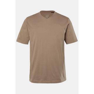 JP1880  T-shirt basic con scollo a V marrone grigio 