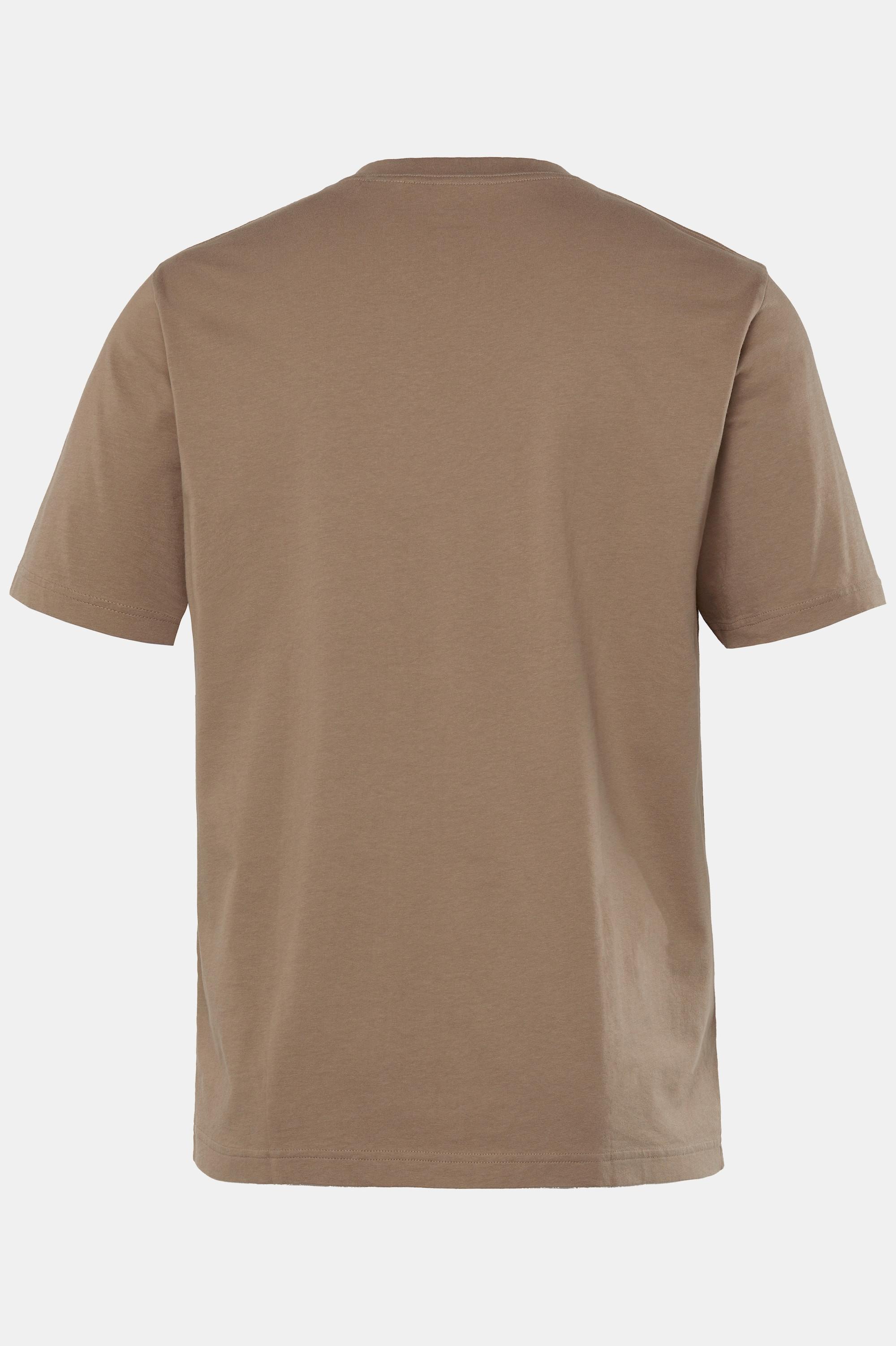 JP1880  T-shirt basic con scollo a V marrone grigio 