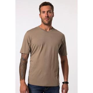 JP1880  T-shirt basic con scollo a V marrone grigio 