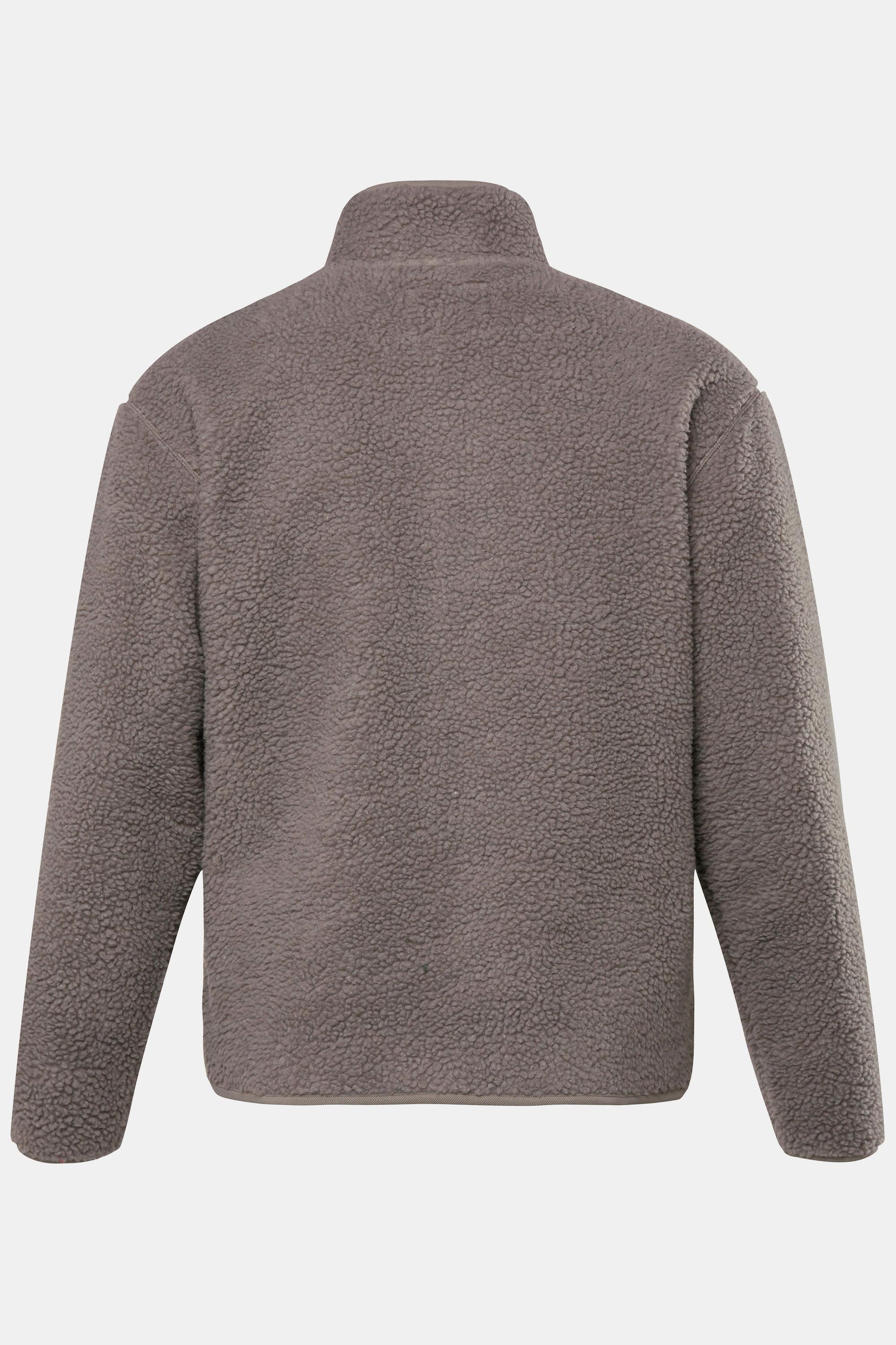 Sthuge Giacca Teddy Foderata in Pile Collo Alto  