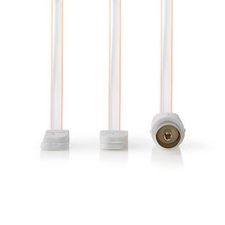 Nedis  Câble coaxial | IEC (Coax) mâle | IEC (Coax) mâle | nickelé | 50 Ohm | non protégé | 1.90 m | plat | PVC | blanc | enveloppe 