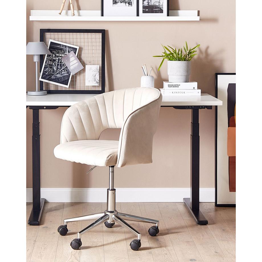 Beliani Sedia da scrivania en Velluto Scandinavo KATONAH  