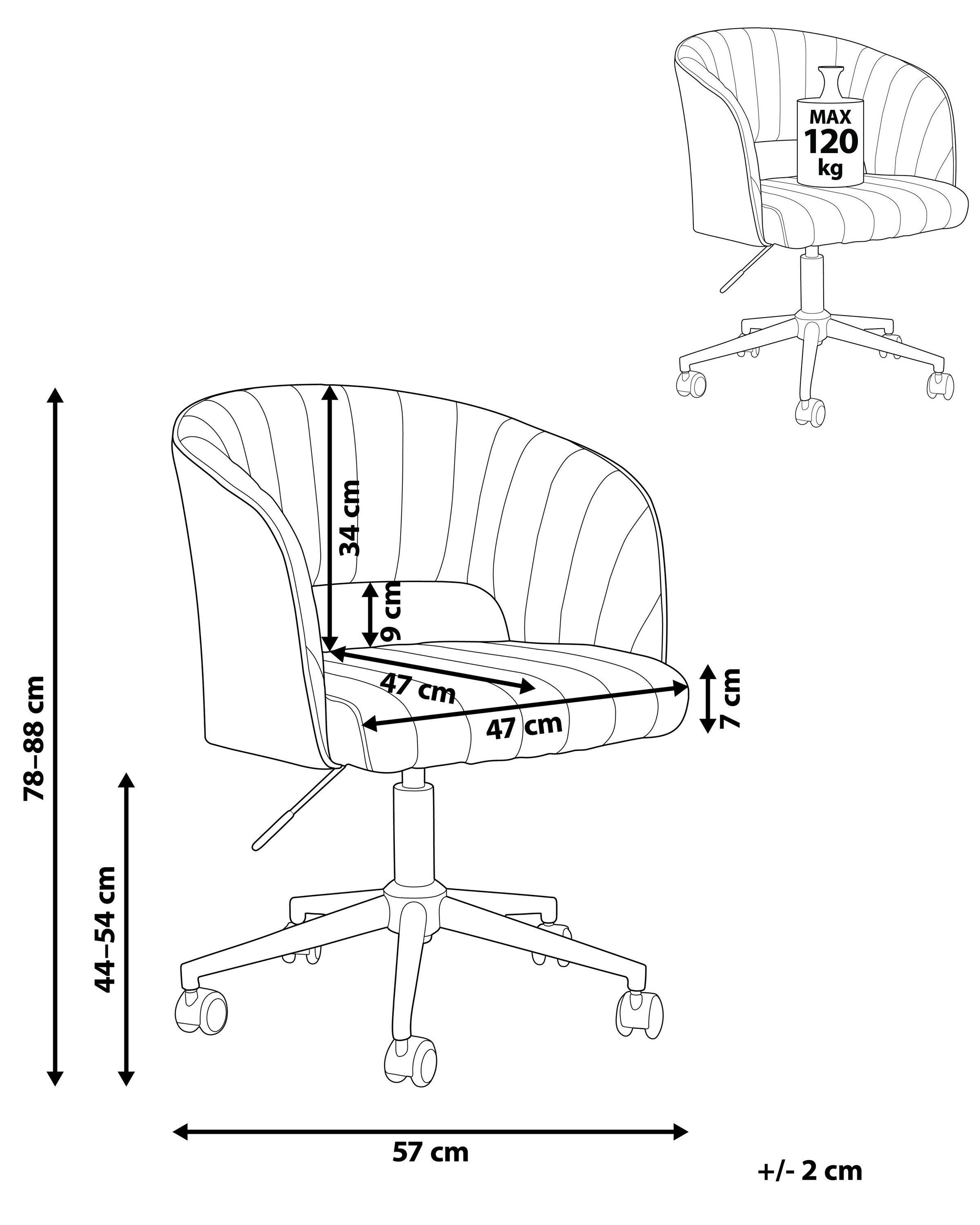 Beliani Chaise de bureau en Velours Scandinave KATONAH  