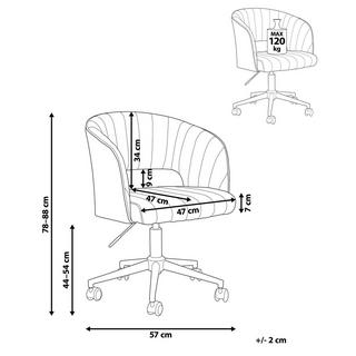 Beliani Chaise de bureau en Velours Scandinave KATONAH  