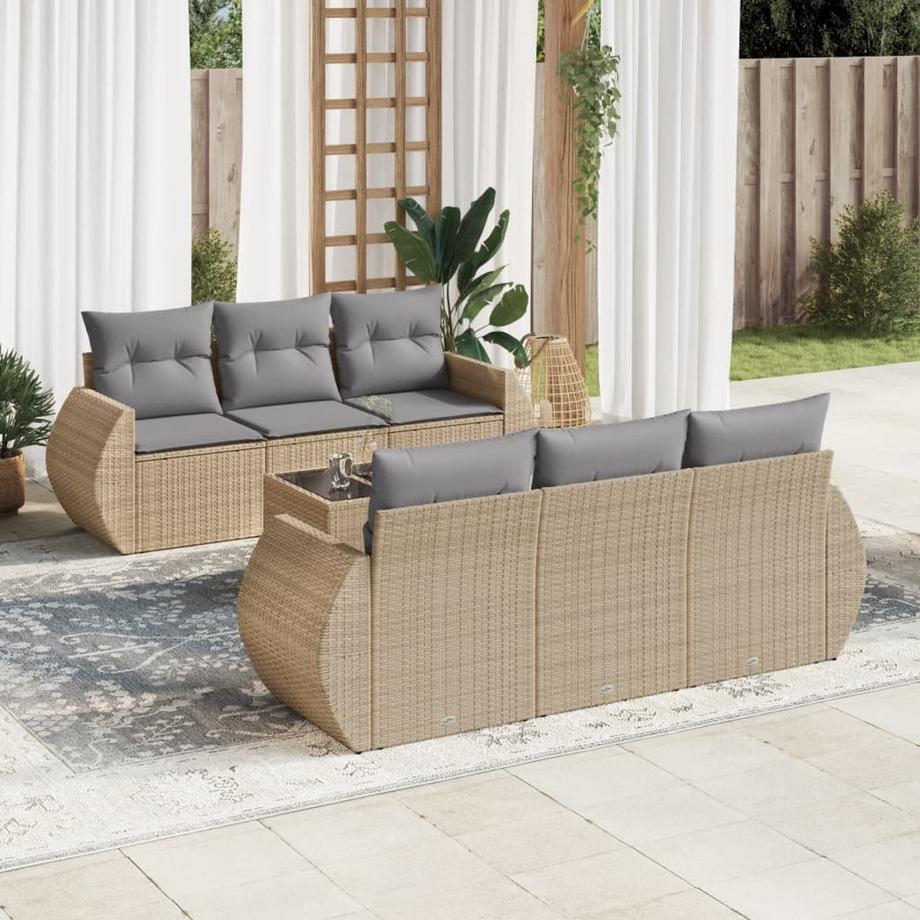 VidaXL Ensemble de canapés de jardin rotin synthétique  