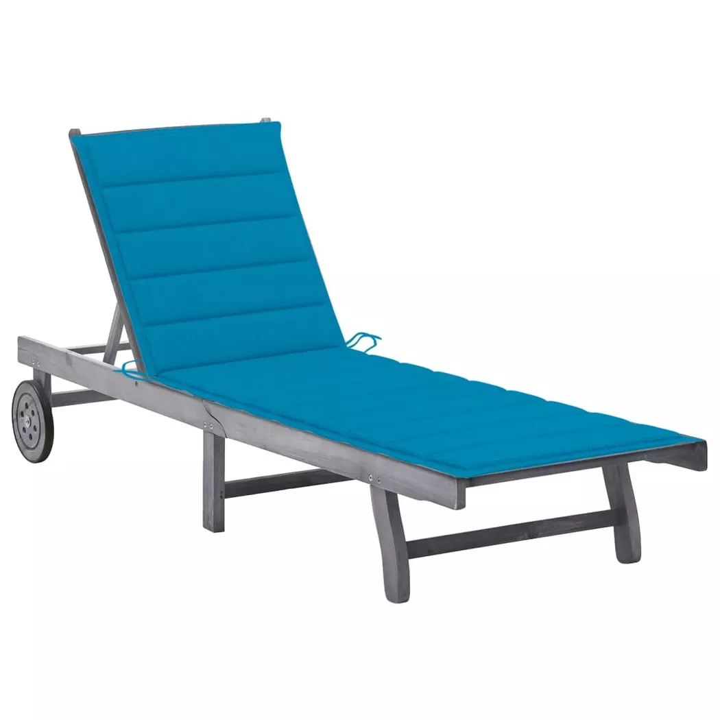 VidaXL - Sonnenliege akazienholz, One Size, Grau