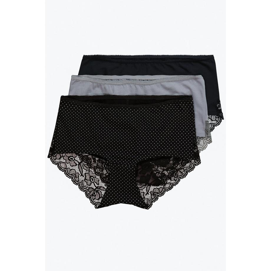 Ulla Popken Hipsters Lot de 3 Empiècement Dentelle  