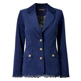 Joe Browns Figurbetonte Cordjacke mit Spitzenbesatz  