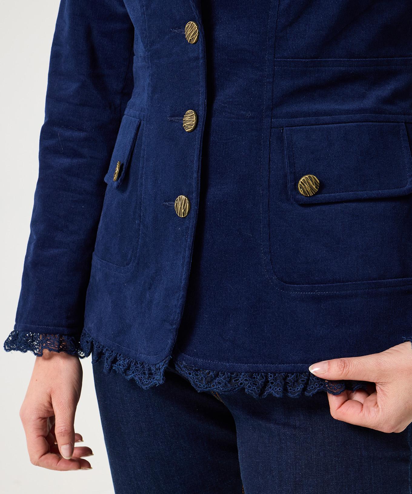 Joe Browns Figurbetonte Cordjacke mit Spitzenbesatz  